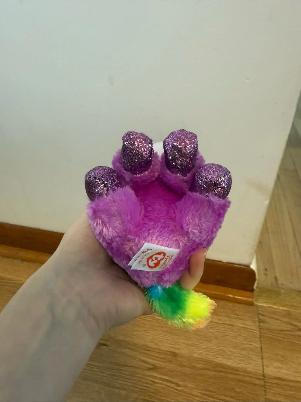 TY Silk Beanie Boos Plush ROSETTE Purple Unicorn 6